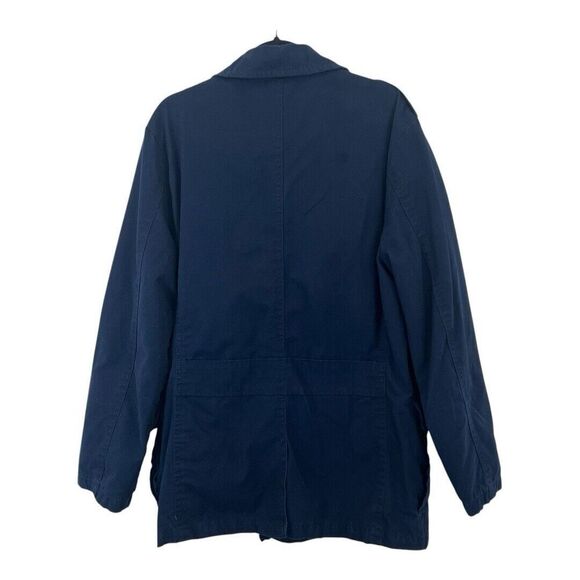 St. John's Bay Mens Size Medium Navy Blue Trench Coat - Picture 3 of 4